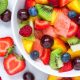 Tasty fruit salad on platter